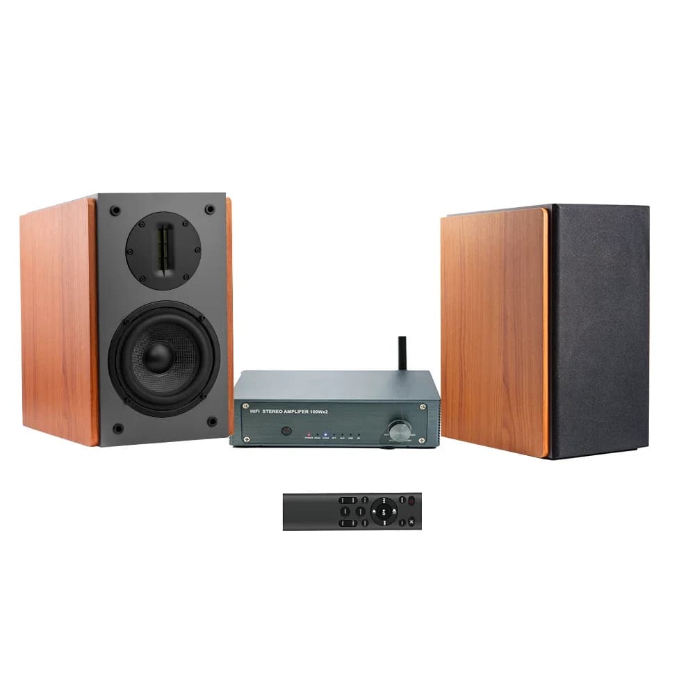 200W 2.0 Altoparlante HiFi Soundbar Scaffale Altoparlante Bluetooth Home Theater Altoparlanti musicali in legno per TV PC Subwoofer Nastro Tweeter