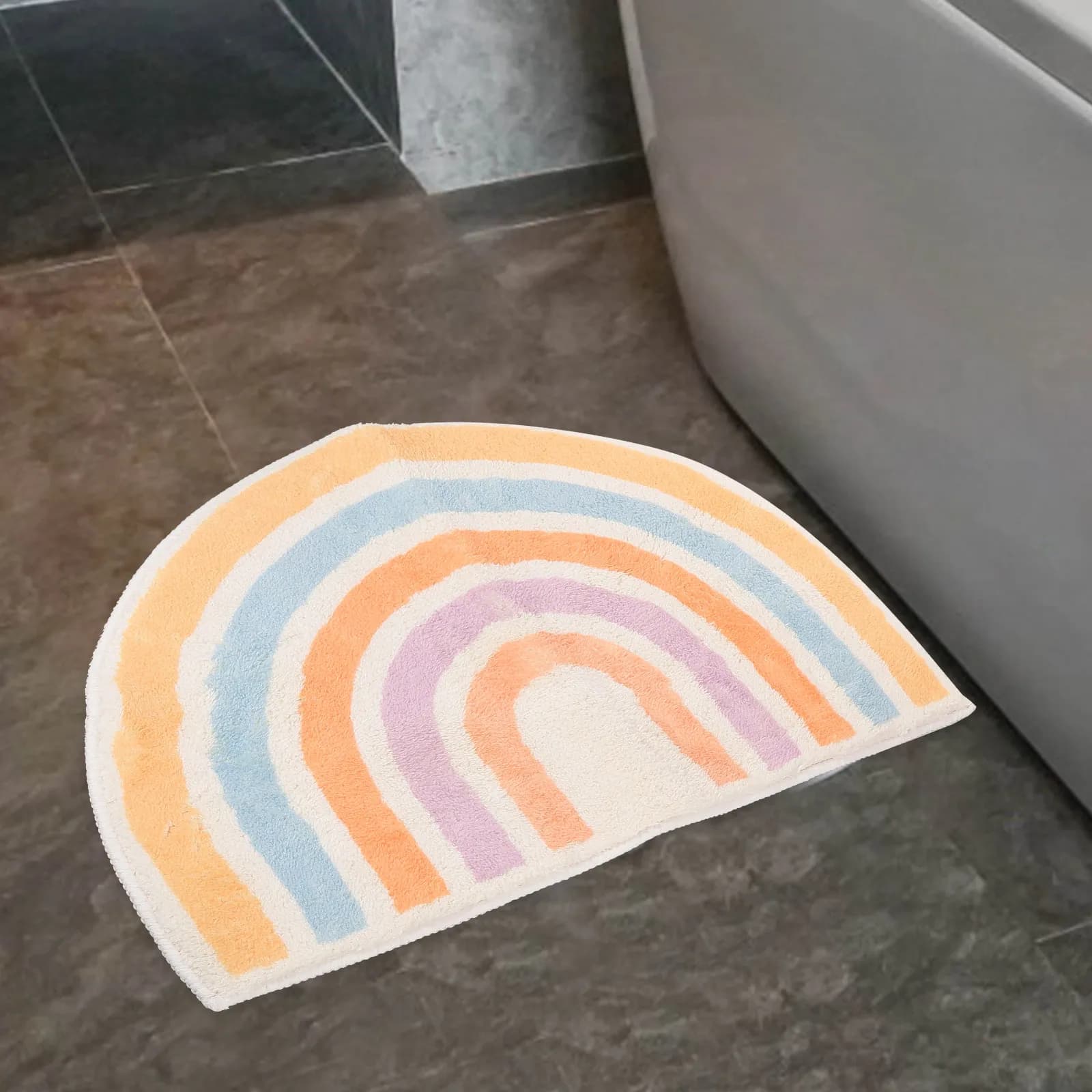 Tappetino da terra assorbente antiscivolo ad asciugatura rapida con motivo arcobaleno per bagno, toilette, soggiorno, camera da letto, ingresso, decorazioni per la casa