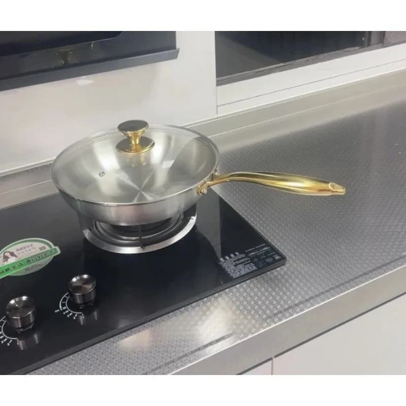 Non Stick 316 Stainless Steel Frying Pan Foldable Handle For European American Steak Pancake Home Use