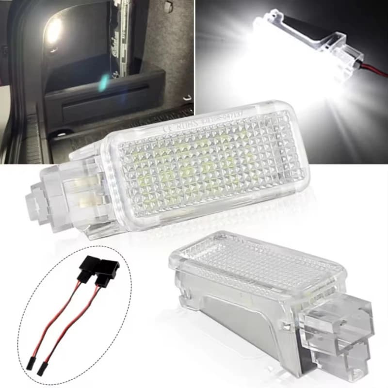 For Skoda Fabia Octavia Roomster Superb Rapid Kodiaq 2pcs LED Footwell Under Courtesy Light Luggage Trunk Glove Box Lamps
