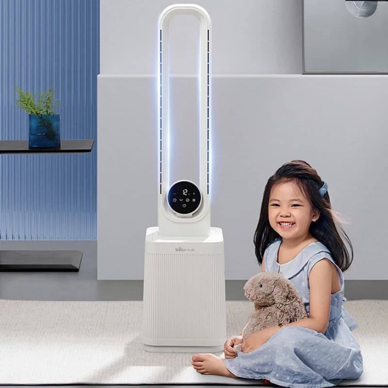 Ventilatore a torre senza pale per purificatore d'aria HEPA ‌ Generatore di ioni negativi Telecomando Raffreddamento ultra silenzioso con certificazione vivaio per la casa