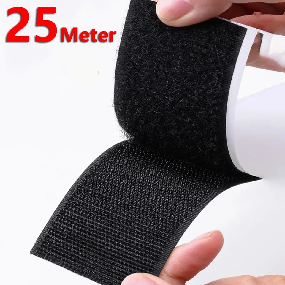 Nastro Adesivo in Velcro Autoadesivo Resistente da 1-25 Metri, Cinghia in Nylon per Fai da Te e Accessori Artigianali 20-50MM