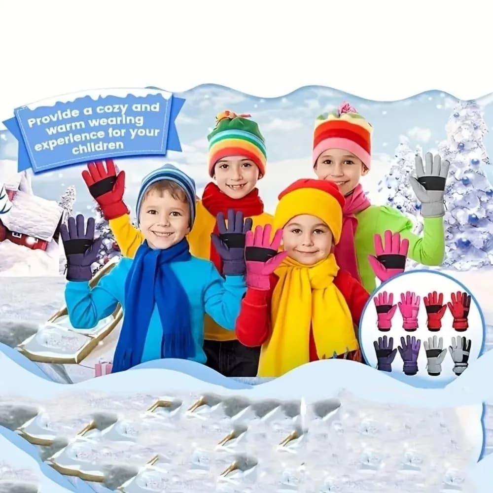 Warm Winter Snow Gloves Windproof Machine Washable Windproof Cycling Gloves Breathable Fabric Winter Grade Warm Skiing Gloves