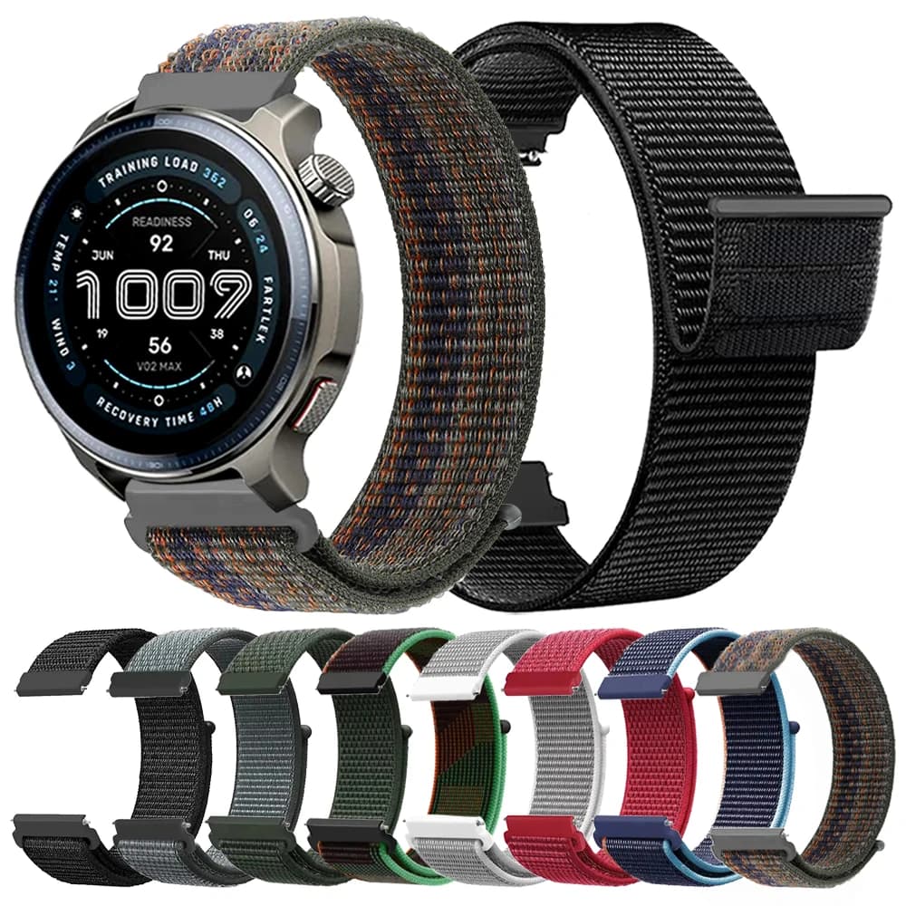Cinturino sportivo traspirante in nylon da 20mm 22mm per Amazfit BALANCE 2/Active 2/Bip 6 5 UNITY/GTS/GTR cinturino morbido sostitutivo