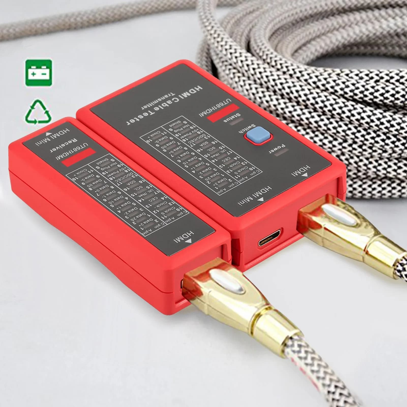 HDMI cable tester UT681HDMI MINI-HDMI tester UT681HDMI HDmi MINIHDMI data cable tester 20LED status indicator