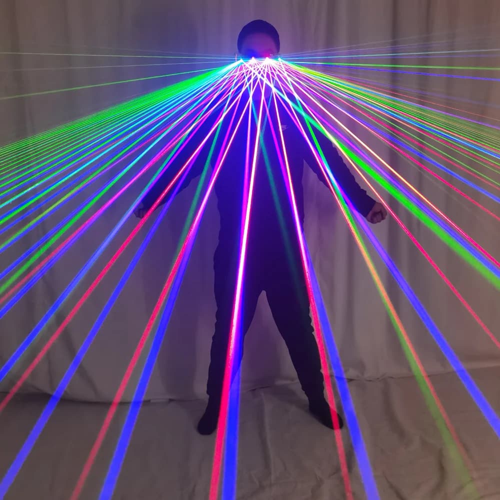 Rechargeable RGB Laser Glasses Programmable Running Light DJ Club Party Stage Performance Props Laserman Light Show Glasses