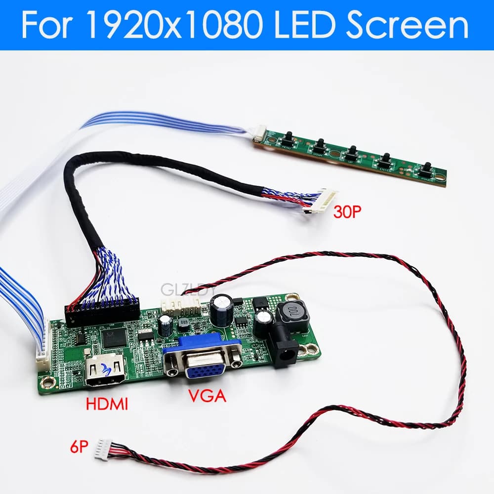 RT2281 Universal For 17-24 inch LED Screen Monitor Display Kit HDMI Driver Card + VGA FAI DA TE Card Laptop Controller 1920x1080 30P
