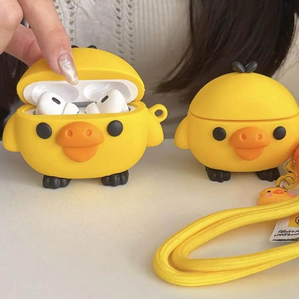 Yellow Chick Design Bluetooth Headset Protective Cover For AirPods Pro3 Light Protable Soft Silicone Earphones Protective Case