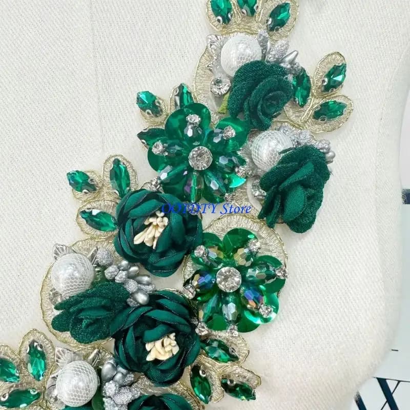 367A Applicazioni ricamate a fiori Cuciture toppe in poliestere per giacche abiti da sposa Abbellimenti