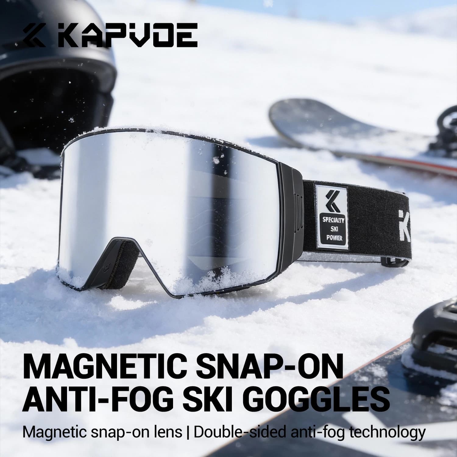 Occhiali da Sci Fotocromatici KAPVOE per Esterni, Occhiali da Sole Invernali Unisex per Sport sulla Neve, Protezione UV400, Antiappannamento, Magnetici per Snowboard