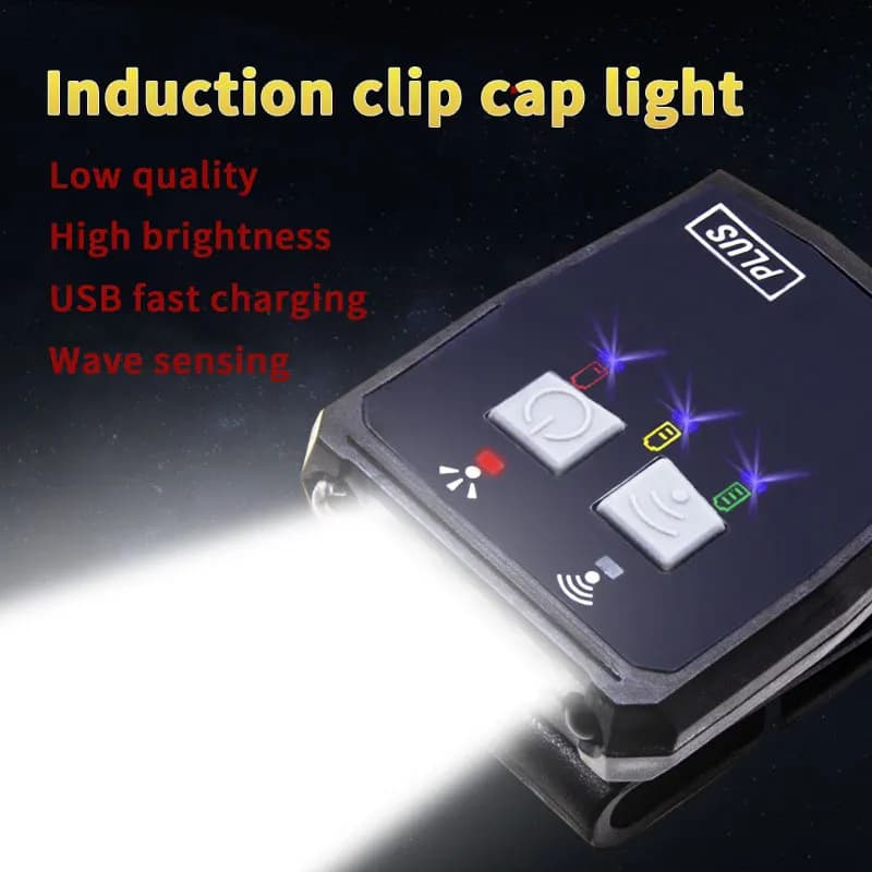 LED Headlight Clip On Cap Lights Rechargeable Cap Torch Clip Waterproof Vink Hat Light Torch For Camping Fishing
