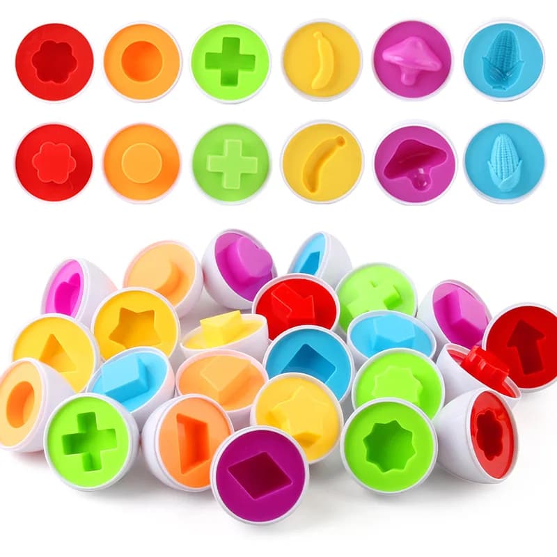12/6 PCS Montessori Learning Education giocattoli matematici uova intelligenti gioco di Puzzle 3D per bambini giocattoli popolari Puzzle strumenti di forma mista