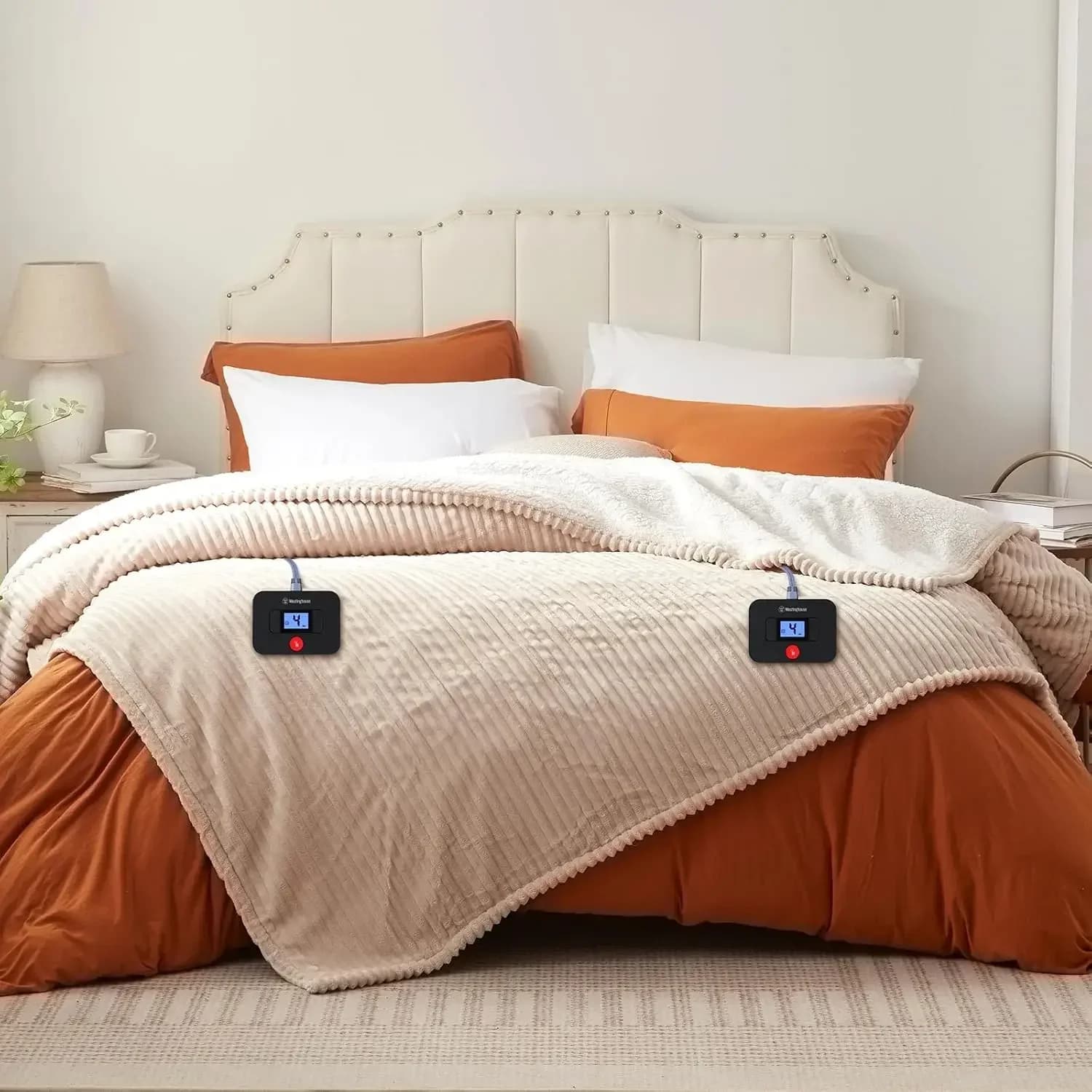 Coperta Elettrica Riscaldata King Size, Reversibile in Morbido Flanella e Sherpa, con 10 Livelli di Riscaldamento e Timer da 1 a 12 Ore