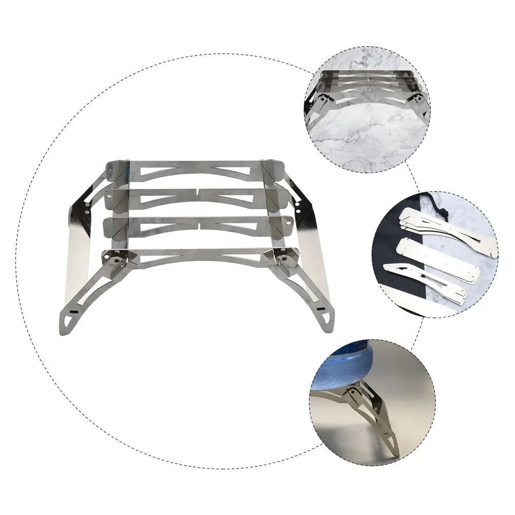Stufa a Legna Portatile in Acciaio Inox, Fornello da Campeggio Compatto e Leggero per Barbecue ed Escursioni