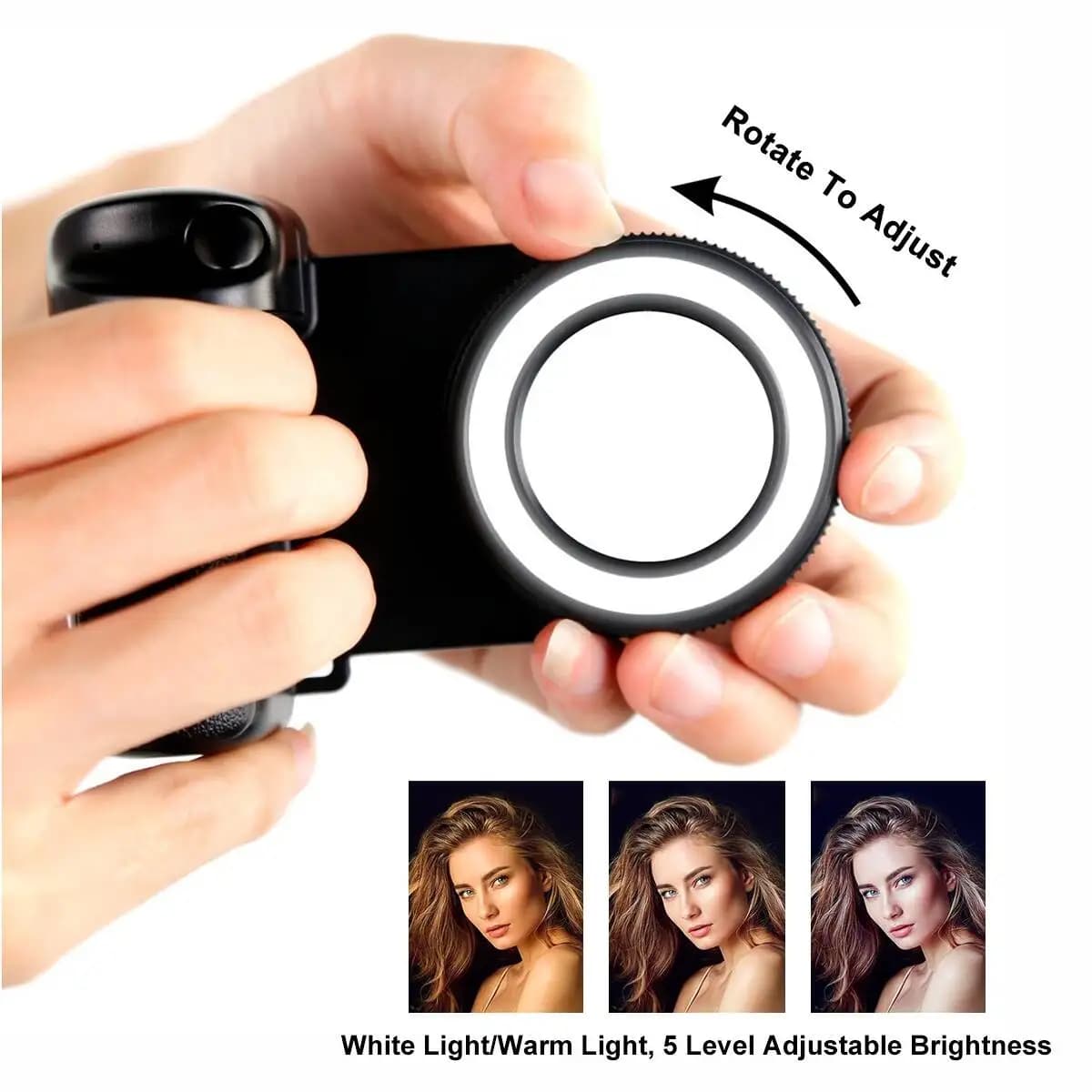 COOL DIER With Adjustable Charging Light Magnetic Selfie Phone Holder Bluetooth Shutter Remote Camera Phone Holder Holder