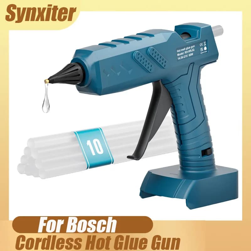 Pistola per colla a caldo elettrica senza fili per Bosch 18V Batteria ricaricabile Pistola ad aria per saldatura a caldo con colla da 11 mm per artigianato domestico fai da te