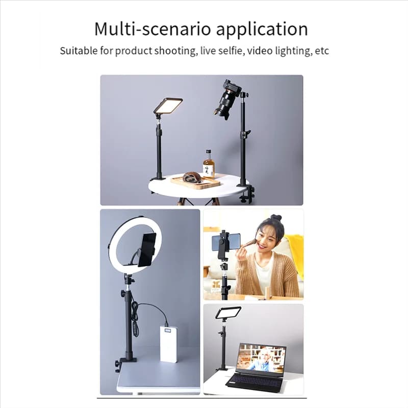 A64I C Morsetto per treppiede Supporto per lampada da tavolo con testa a sfera da 1/4 pollici Supporto per staffa da tavolo per fotocamera regolabile