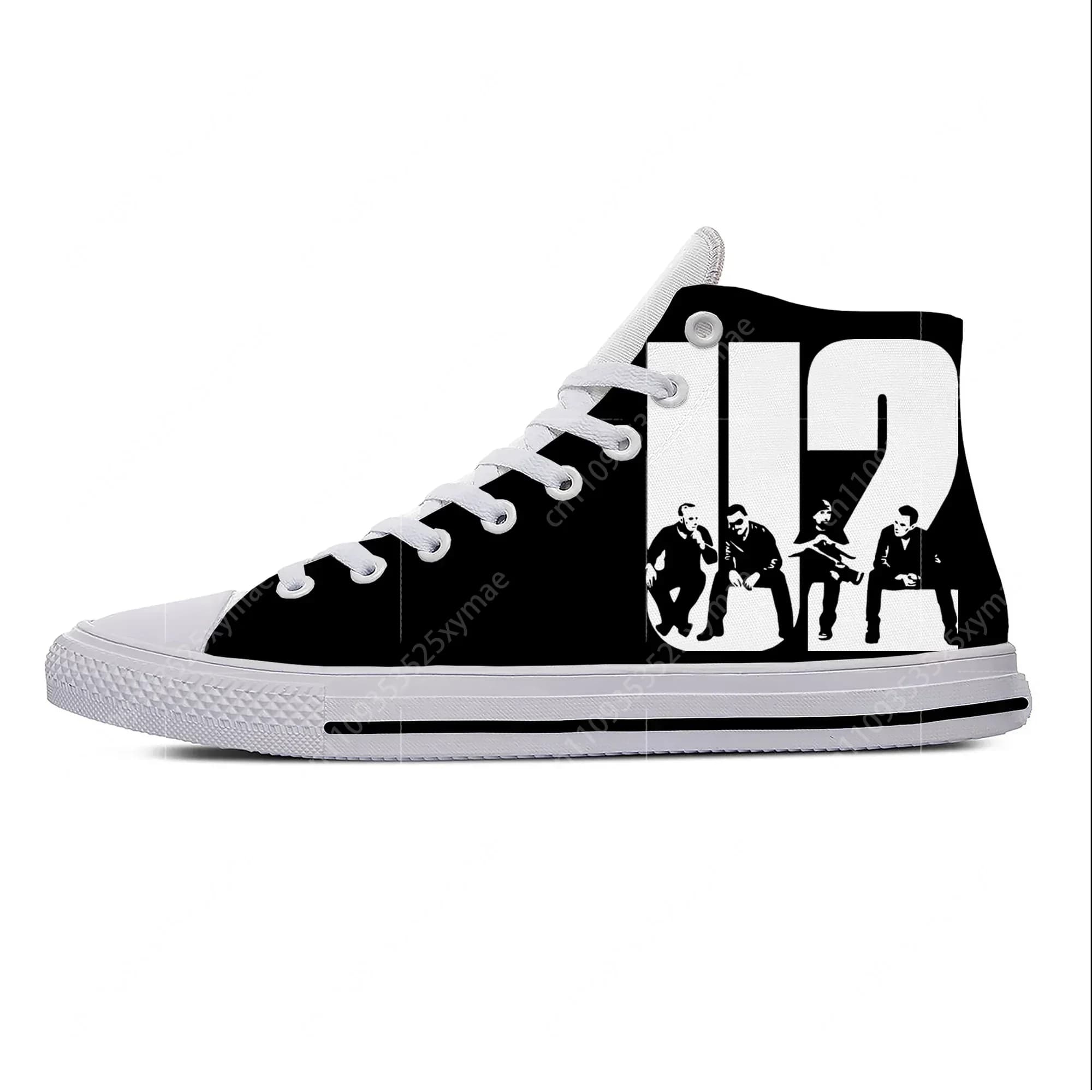 U2 High Top Sneakers music Rock band Scarpe casual da uomo, da donna, per adolescenti, scarpe da corsa, stampa 3D, scarpe leggere e traspiranti