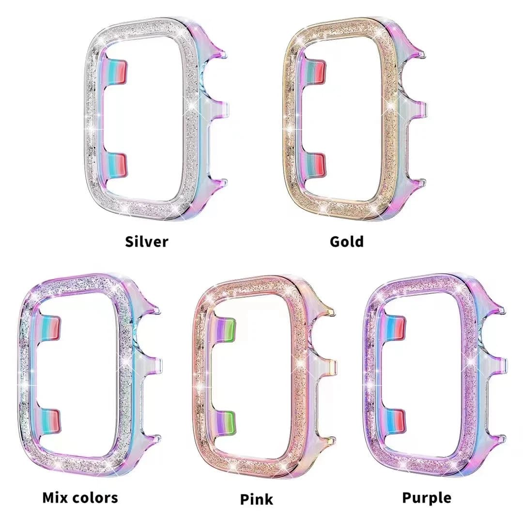 Laser Pearlescent PC Smartwatch Case for Apple Watch Ultra Series S11/S10/7/8 for iWatch 38/40/41/42/44/45/46mm Protective Cover