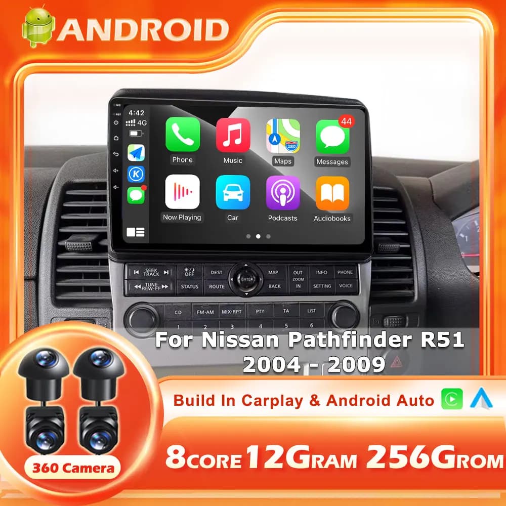 Android 15 Auto Autoradio Lettore Per Nissan Pathfinder R51 2004-2009 Navigazione GPS Autoradio Schermo Carplay strumenti NO 2din DVD