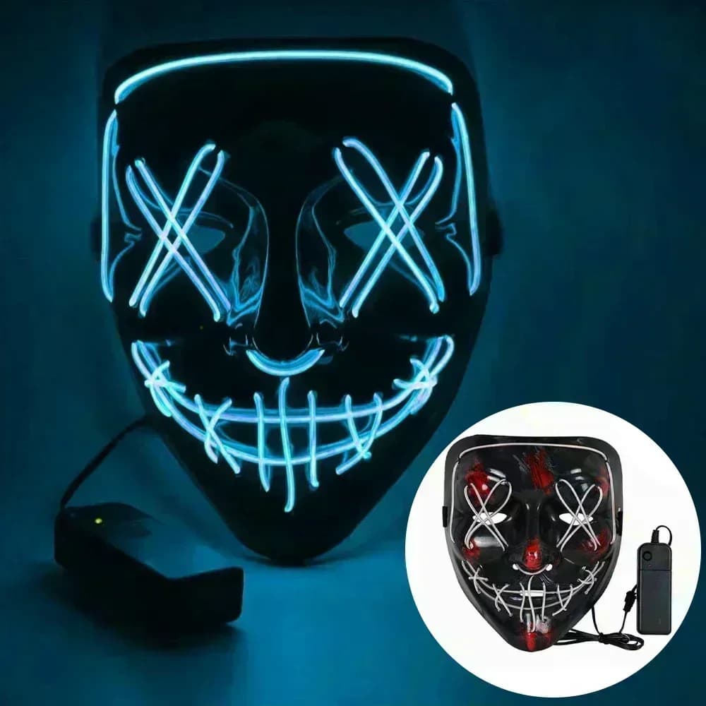 Maschera Luminosa Colorata Nuova Tendenza 2026 per Giochi di Ruolo, Maschera LED per Feste, Maschera Luminosa Ghost Face per Discoteca 2026