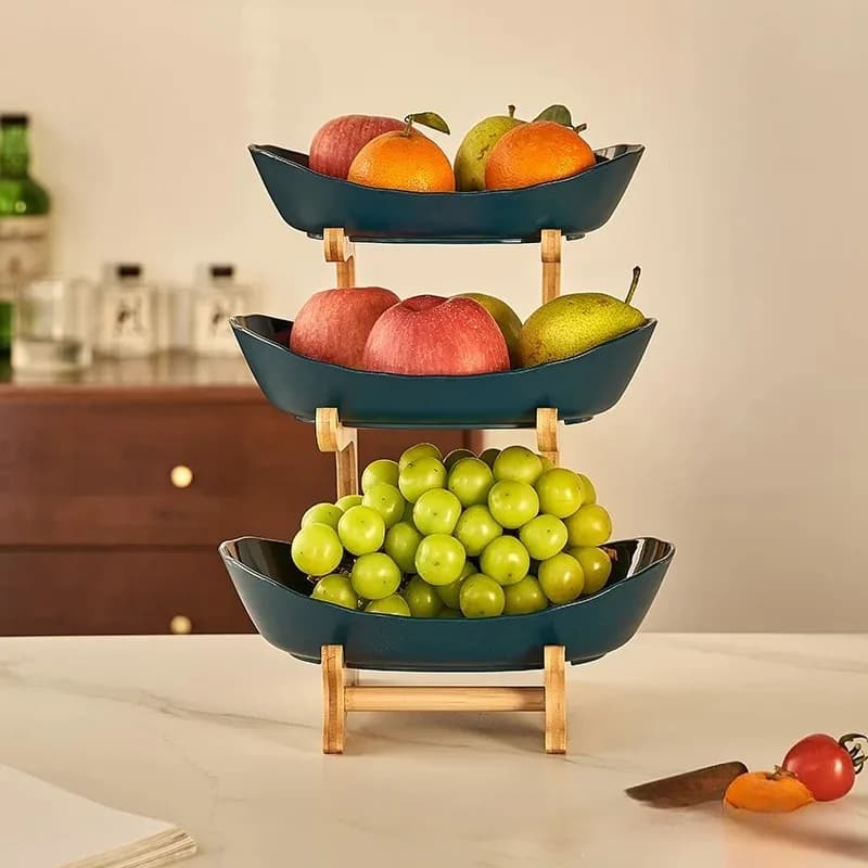 1PC Creative Plastic Fruit Plate Dried Fruit Basket Snack Dish Candy Tray Cake Stand Dessert Platter Kitchen Serving