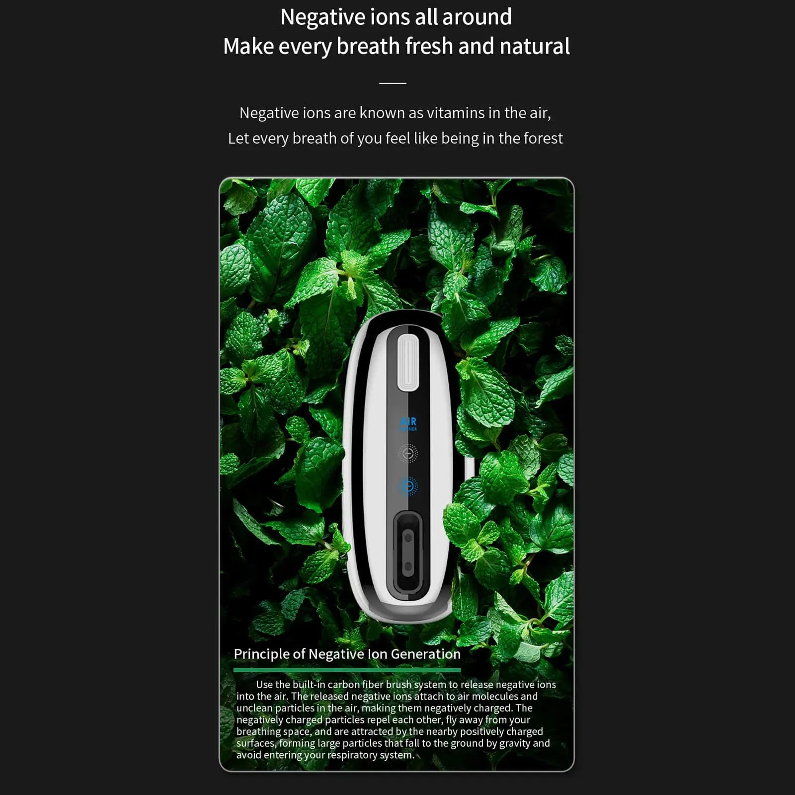 X09A200 Milioni di ioni negativi in linea purificatore d'aria portatile a 360 gradi a tutto tondo camera da letto bagno odore deodorante spina europea
