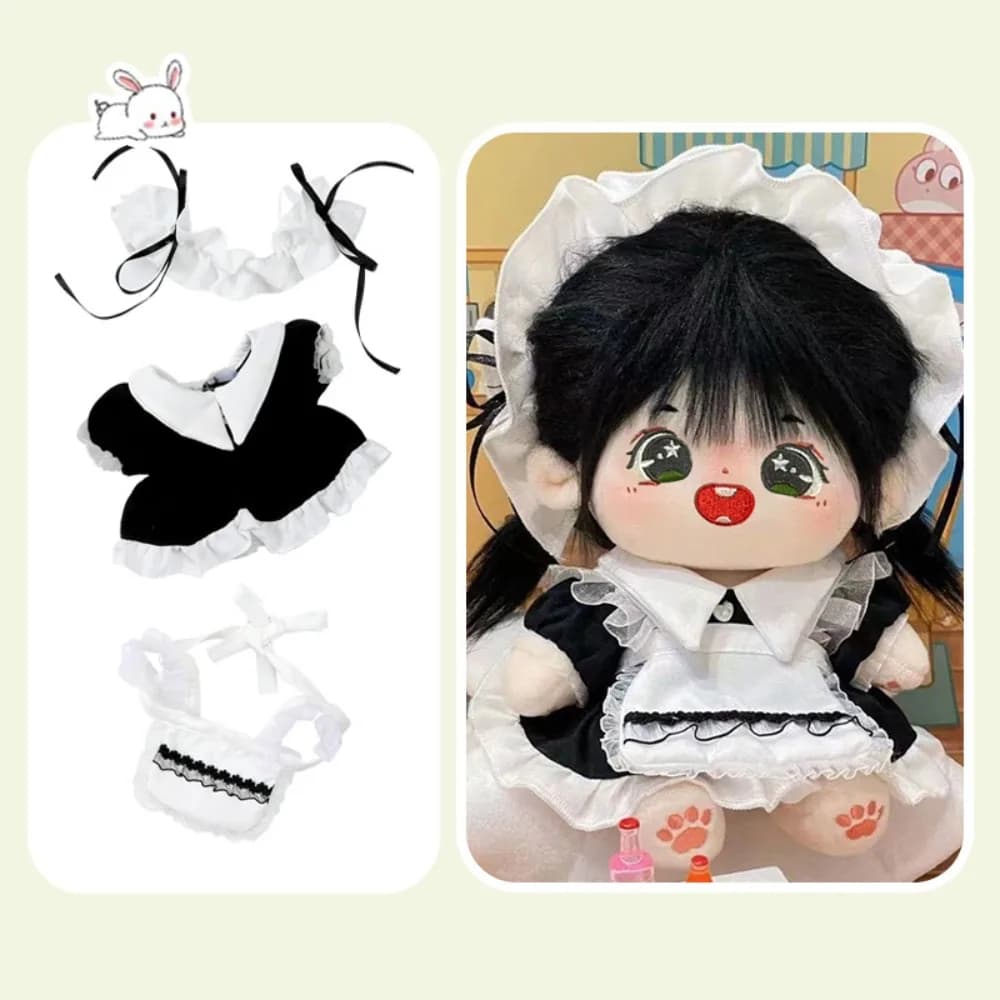 1 set di vestiti Lolita da 20 cm in cotone, gonna da principessa, abbigliamento alla moda in cotone, outfit Kawaii senza attributi.