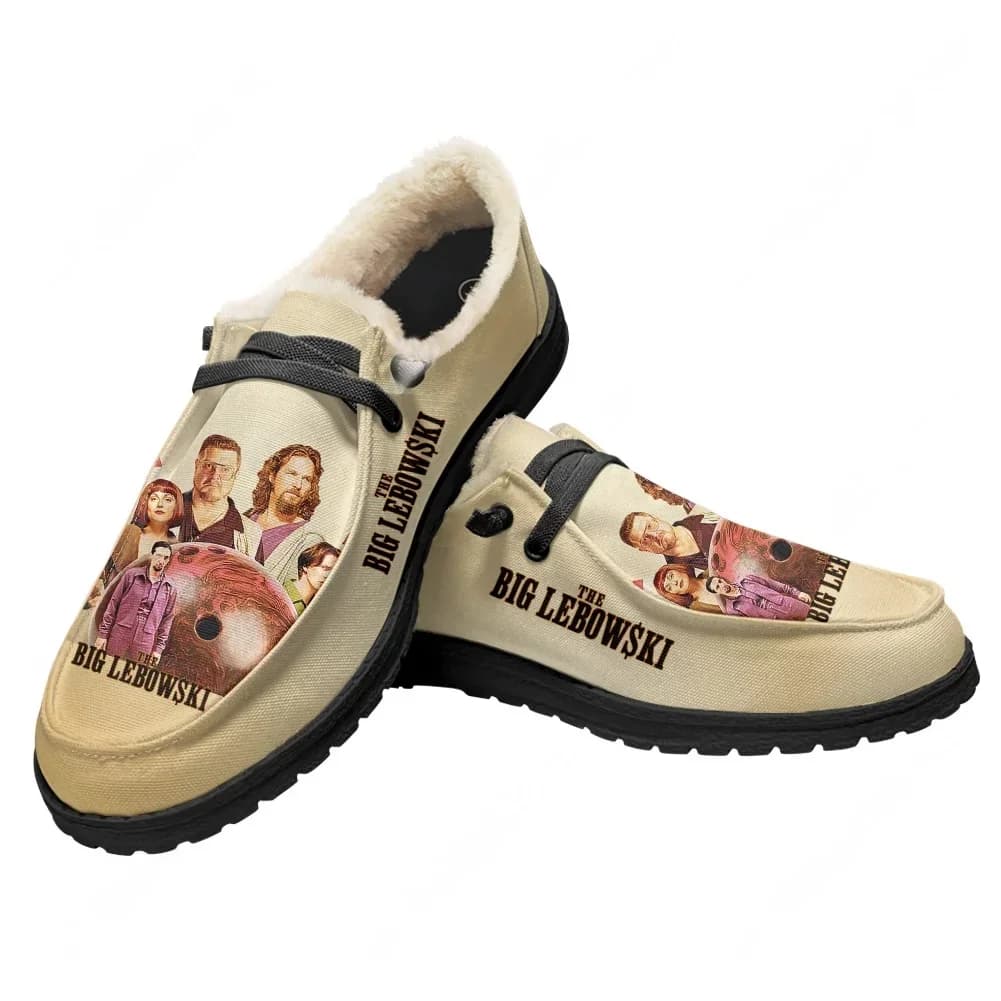 The Big Lebowski Velvet Flat Shoes Mens Womens Warm Shoe Indoor Outdoor Lightweight Shoe Fashion Casual Sneakers Custom Shoes