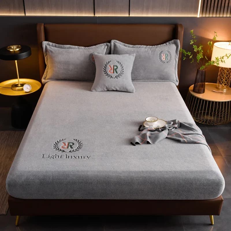 Morbido lenzuolo con angoli in peluche lenzuolo con angoli elastico invernale coppia copriletto matrimoniale sul letto coprimaterasso copriletti lavabili