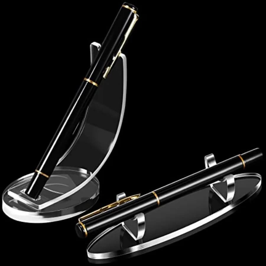 2 Pieces Acrylic Pen Holder Display Stand Pencil Display Holder Fountain Pen Ballpoint Rack Desk Pencil Wand Showcase, Paintbru