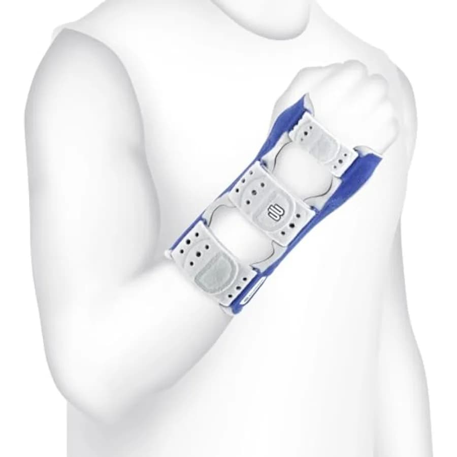 ManuLoc Wrist Support - Medical-grade rigid brace for carpal tunnel, post-surgery, arthritis injury recovery in black with brea