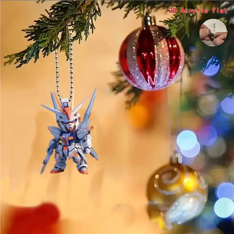 1 pezzo di ciondolo Gundam per decorazione specchietto retrovisore interno piatto, decorazione per zaino, decorazione per custodia del telefono.