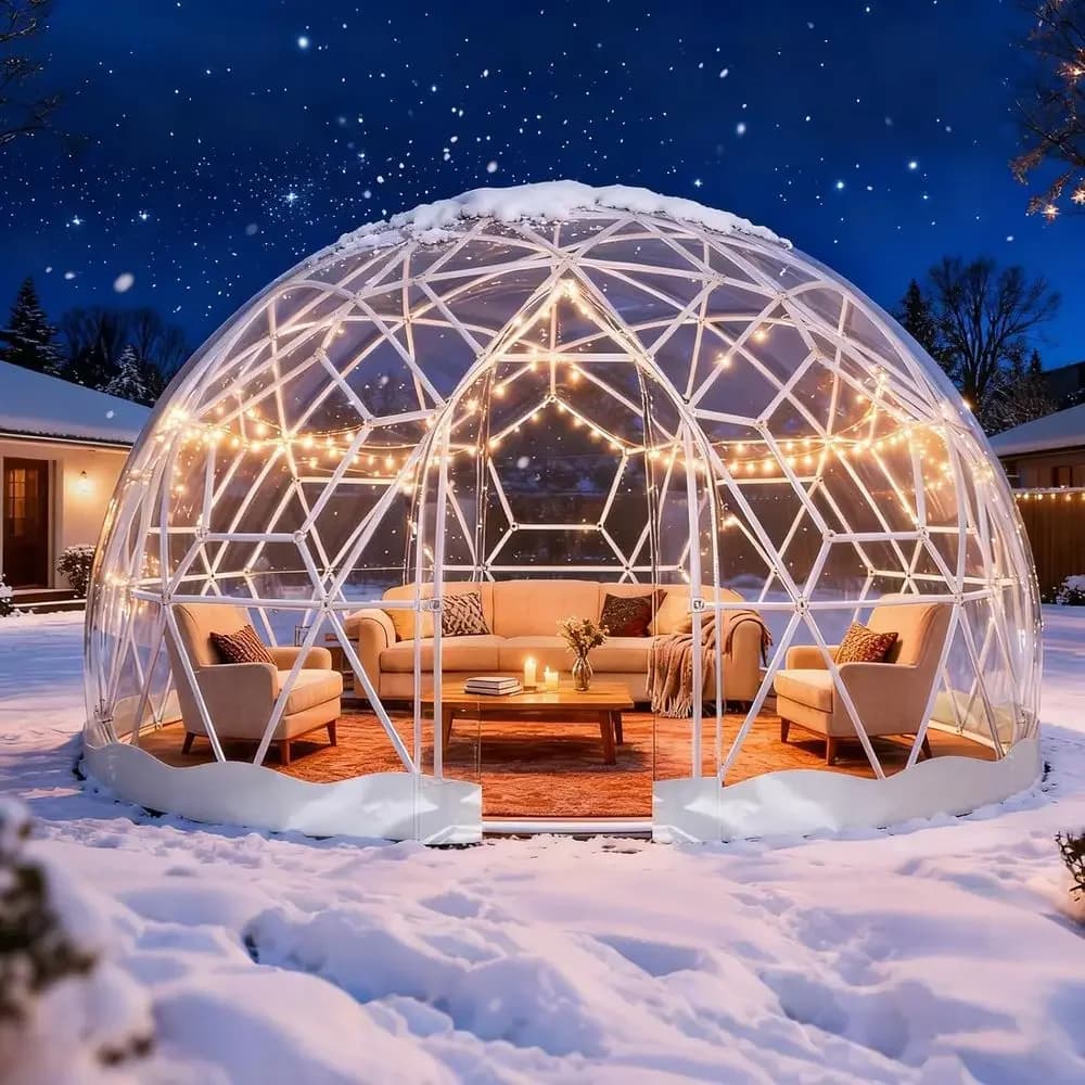 Tenda a Cupola Impermeabile 12x7.2ft per 4-8 Persone, Tenda da Giardino con Finestra, Ideale per Campeggio, Feste ed Eventi all'Aperto