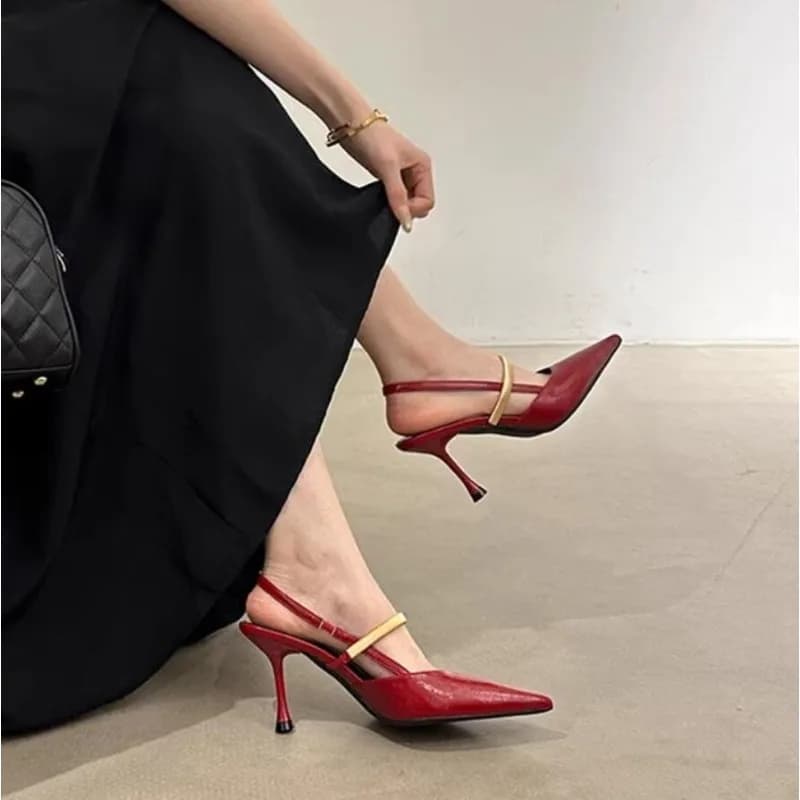 Summer 2026 Women's High Heel Sandals Summer 2026, Design Women's Slingback Shoes With Pointed Toe, Women's Sexy Walking and Shopping Shoes