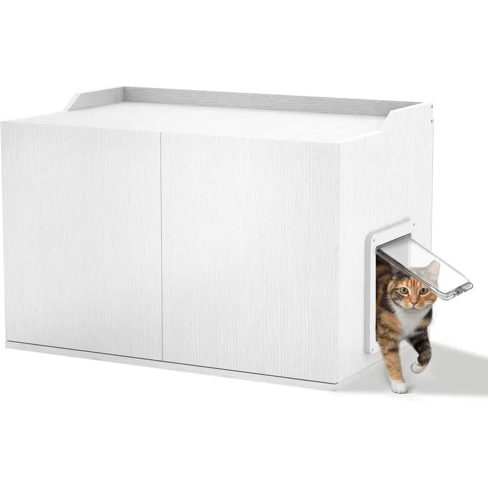 Mobiletto per lettiera per gatti con porta per gatti, mobiletto per lettiera extra large o per lettiera XL, 31,5 pollici di lunghezza x 19,8 pollici di larghezza x 21,1 pollici di altezza.