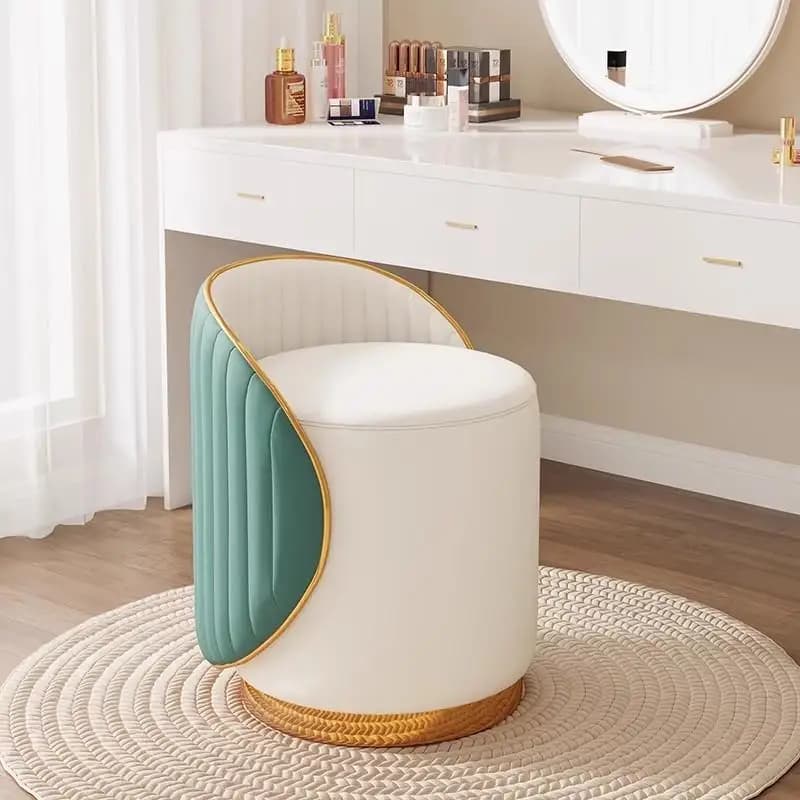 Poggiapiedi di lusso Nordico aggiornato camera da letto rotante spugna spessa sedia da trucco corridoio ottomano sgabello per trucco mobili per soggiorno