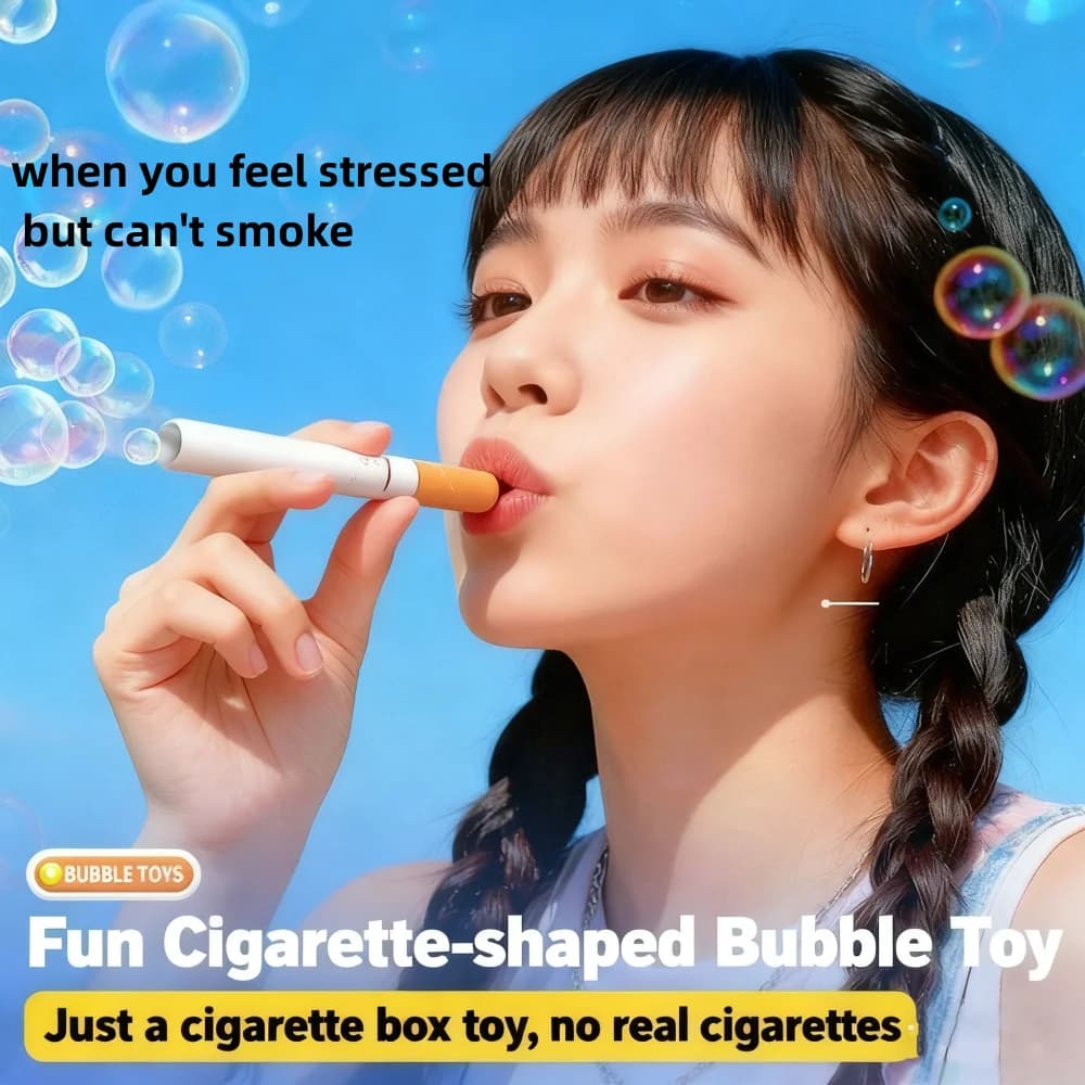 Funny creative bag for cigarette toys with smoke stem machine in metal portable bubble liquid for parties/small gift