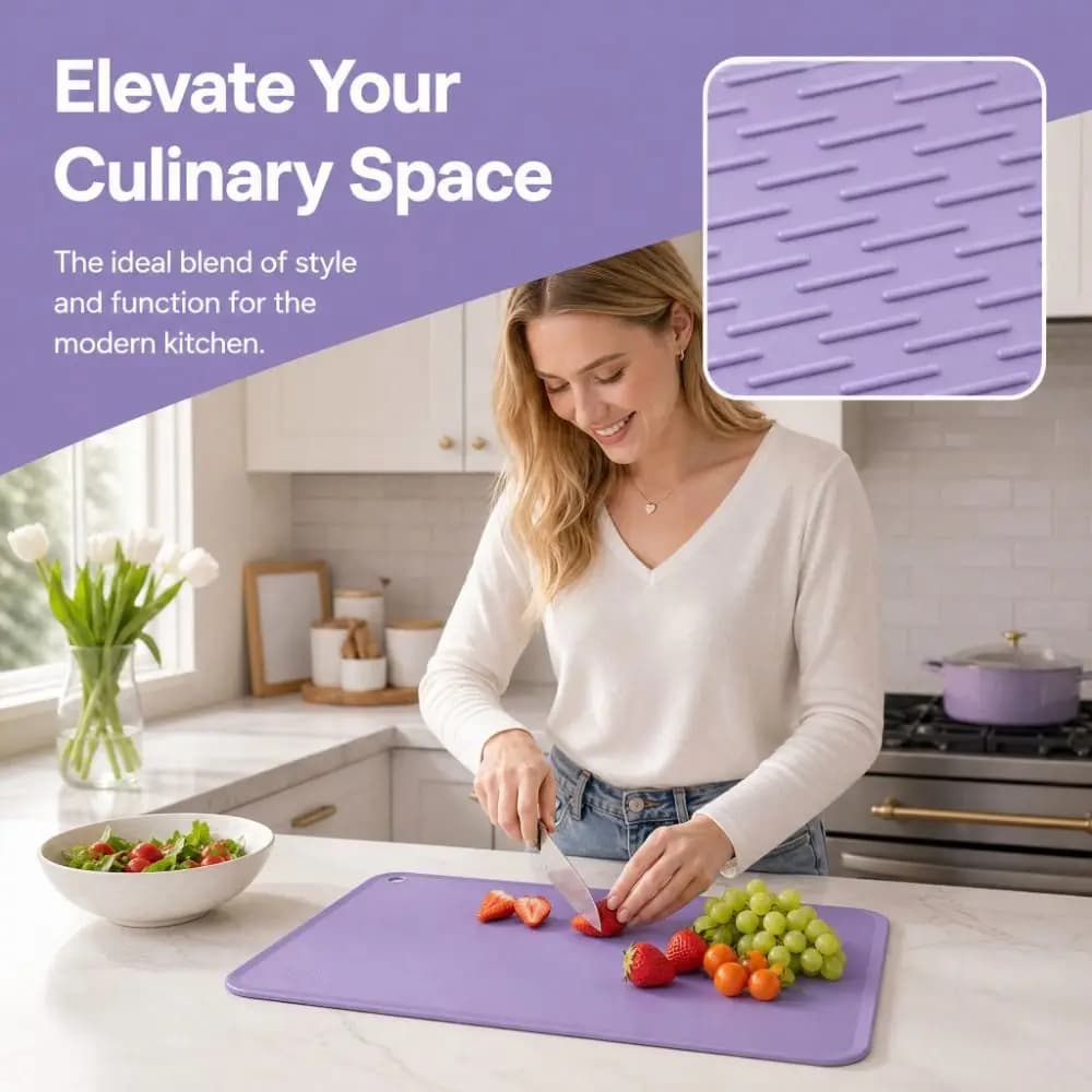 Multi-functional Square TPU Cutting Board Anti-Mold Non-Slip Chopping Block Double-Sided Soft Vegetable Chopping Board Kitchen