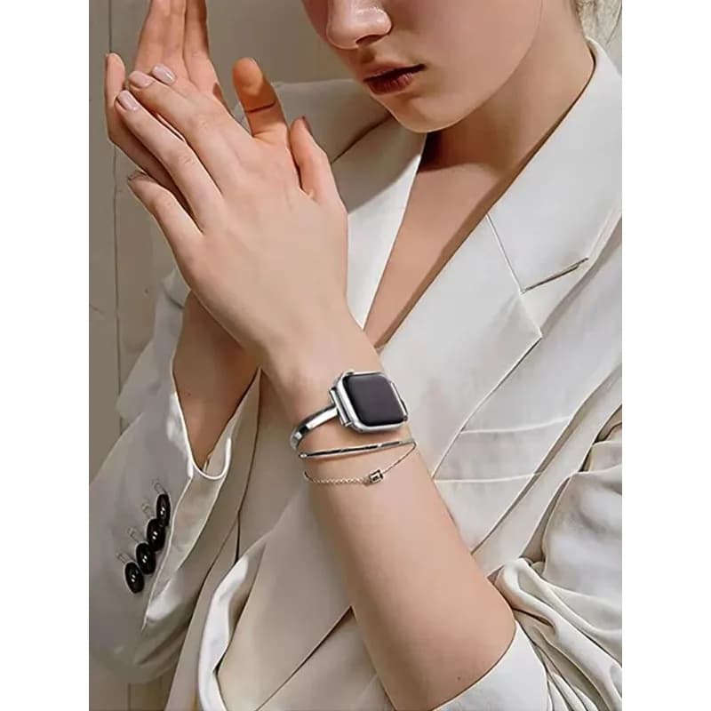 Cinturino per orologio di lusso per Apple Watch Serie 10 9 8 7 41 45mm 6 Se 5 4 Bracciale da donna in acciaio con diamanti IWatch Ultra 49mm 44 40 42 38MM