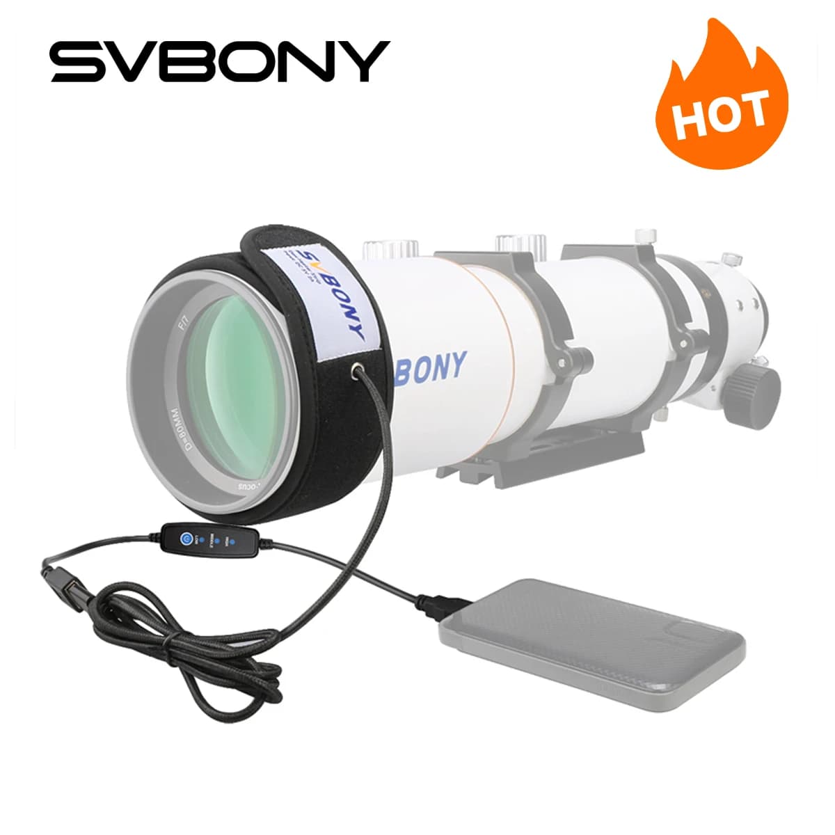 SVBONY Riscaldatore per lenti Riscaldatore di rugiada per telescopi e obiettivi per fotocamera 240(D:76mm)/320(D:102mm)/400mm(D:127mm) SV172