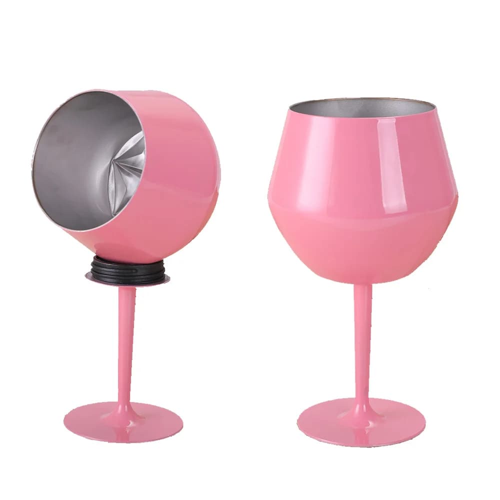 Bicchiere da champagne staccabile da 14 once in acciaio inossidabile 304 Conservazione del calore e conservazione del freddo Bicchiere da vino rosso a forma di U