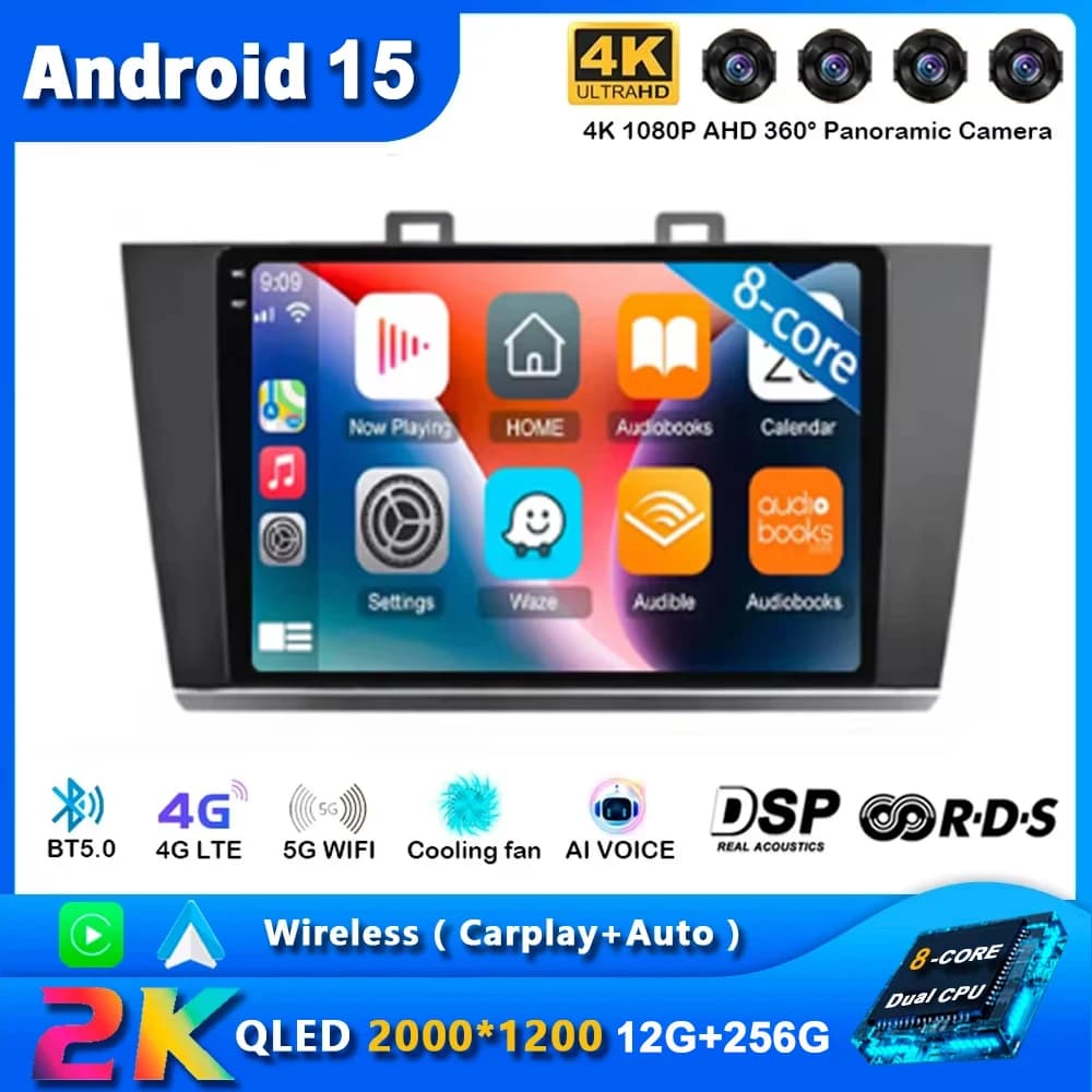 Android 15 Autoradio Per Subaru Outback Legacy 2015 2016 2017 2018 Multimedia Navigation Stereo WiFi + 4G Video 360 Camera