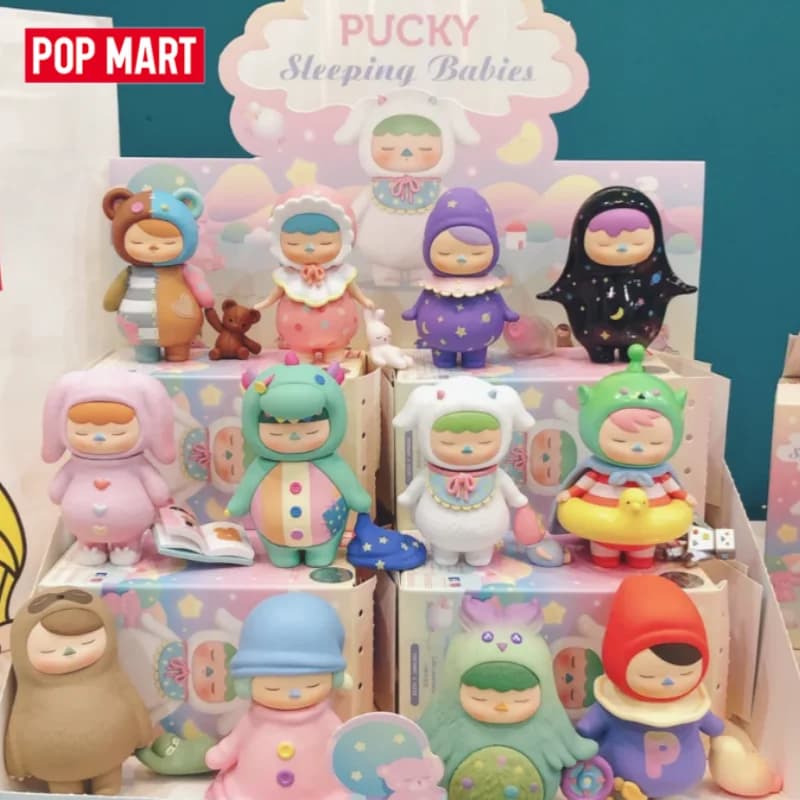 Pop Mart Pucky Elf Sleeping Baby Series Blind Box Guess Bag Mystery Box Giocattoli Bambola Anime Figure Ornamenti da Scrivania Regalo Carino
