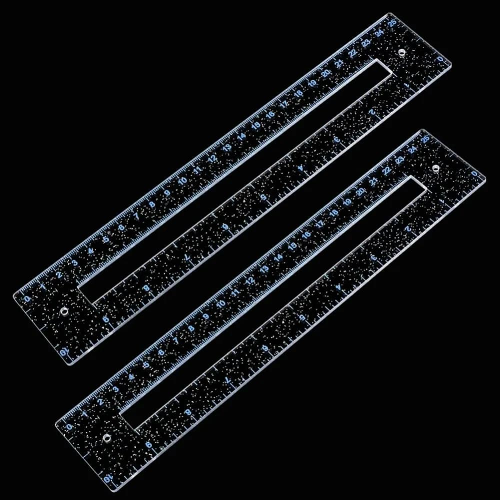 2pcs Zipper Making Templates 8x0.5 inch Clear Zipper Template Acrylic Zip Pocket Template Patchwork Ruler Sewing making kit