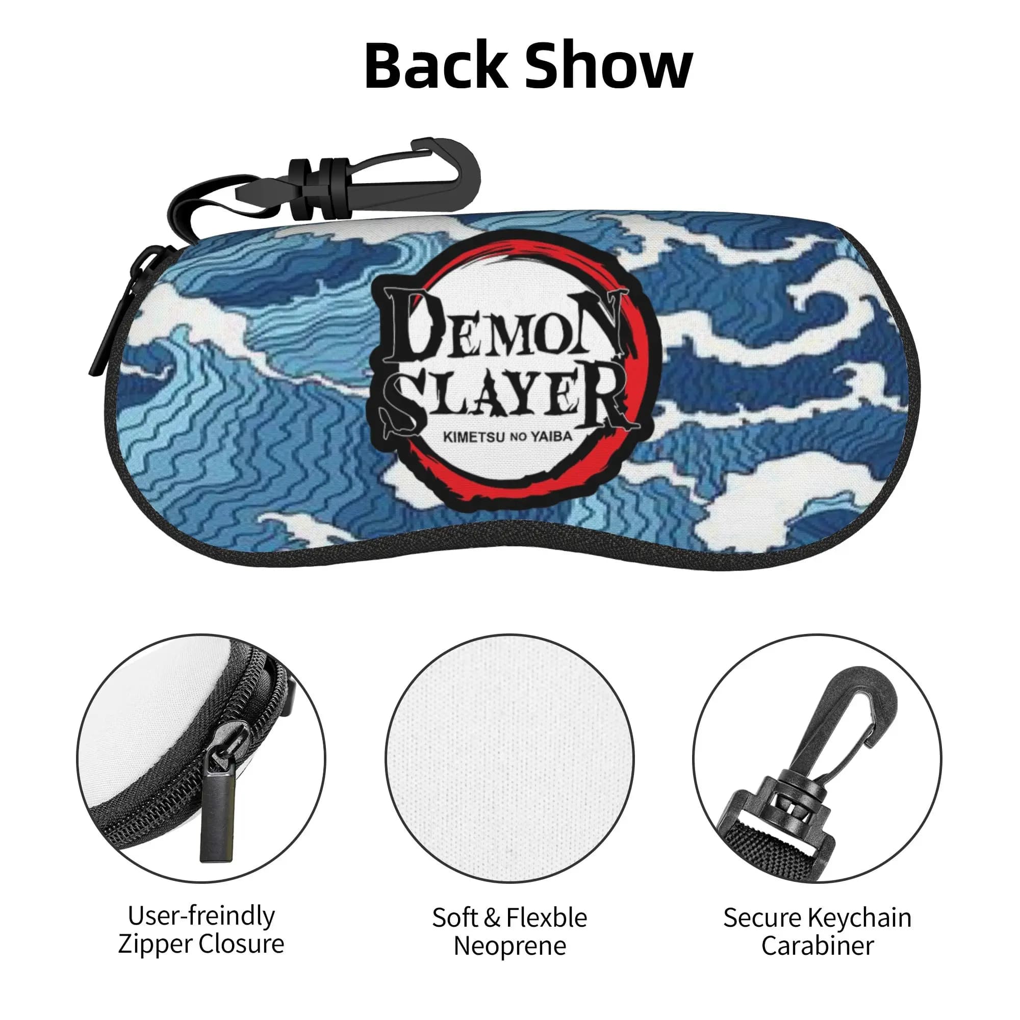 Demon Slayer Cool Waves Shell Eyeglasses Protector Cases Men Women Sunglass Case Kimetsu No Yaiba Glasses Bag