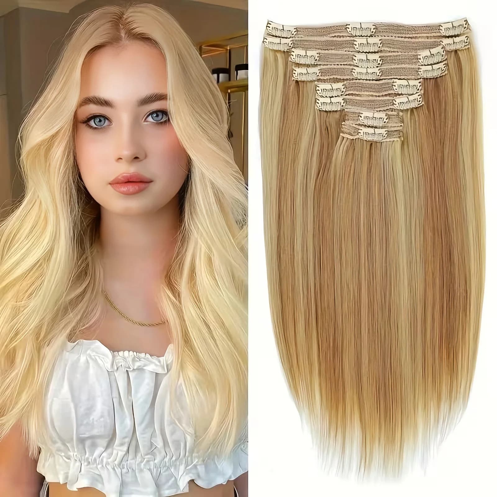 Golden 613 Hairstyle Clip Plate for true smooth hair weighing 100 g, with 8 threads and 18 strands of Brazilian smooth