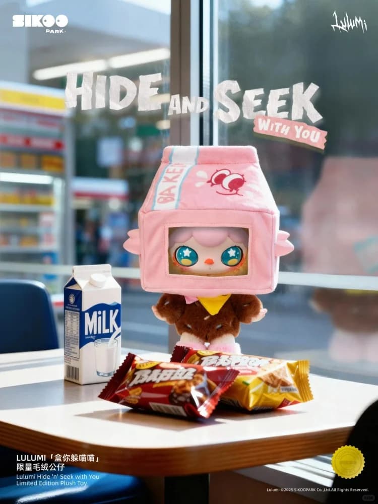Lulumi Hide And Seek With You, Bambola di Peluche Kawaii Blu e Rosa, Giocattolo Trendy da Collezione, Decorazione per la Casa, Regalo di Compleanno a Sorpresa per Ragazze