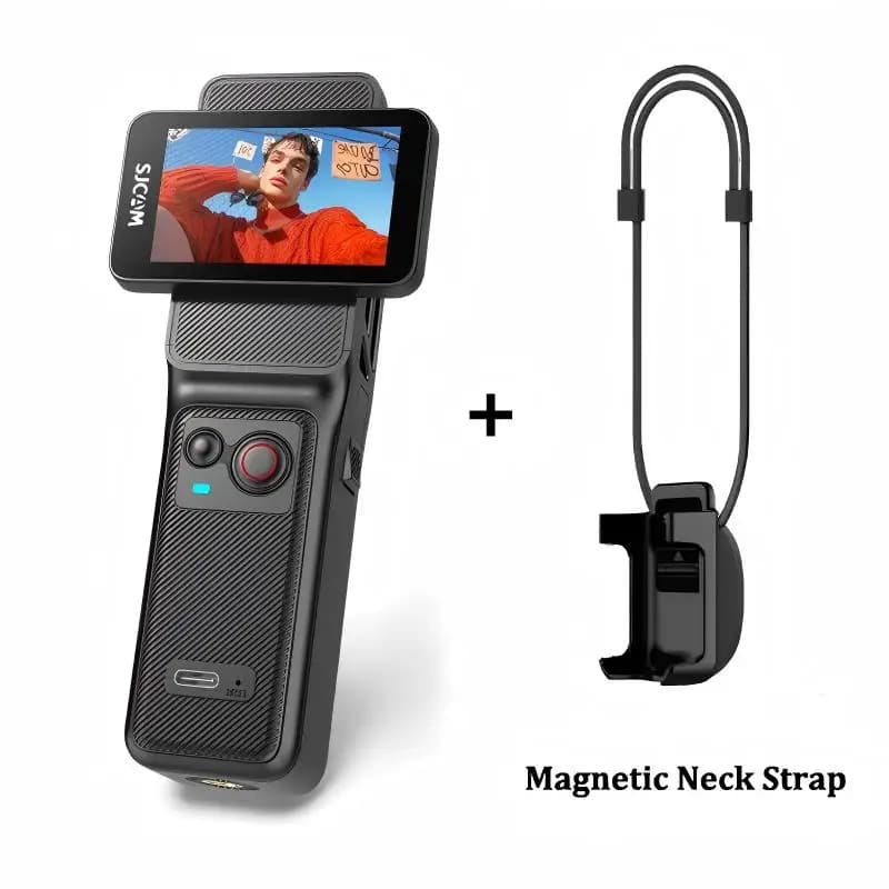 Nuova fotocamera C400 SJCAM con cinturino magnetico combinato, fotocamera Vlogging portatile a doppio schermo 4K 30fps con collana
