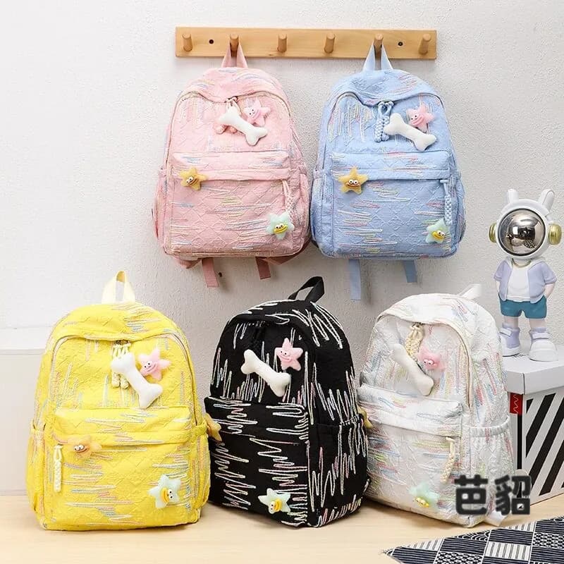 Cute Backpack for Middle School Girls Soft Shoulder Bag School Bag Youth Fitness Scenarios Adjustable Straps Fashionable Design